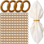 Thenshop 200 Pcs Decorative Wooden Napkin Rings Bulk Exquisite, Brown by Thenshop