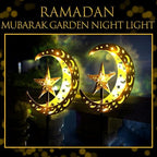 Tujoe 2 Pcs Eid Mubarak Solar Lights Eid Al Adha Outdoor Decorations Mubarak Star Moon Lights Solar Stakes Waterproof for Outdoor Decorations Garden Walkway Lawn Patio Yard(Star) - Image 3