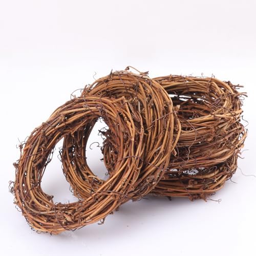 25 Pieces 4.72 Inch Natural Grapevine Wreath, Small Grapevine Wreaths, Vine Branch Wreath, for Christmas, Weddings, DIY Crafts, Parties and Festive Holiday Ornaments - Image 3