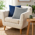 Pallene Faux Fur Decorative Throw Pillow Covers 22x22 Set of 2, Navy Blue - Image 6