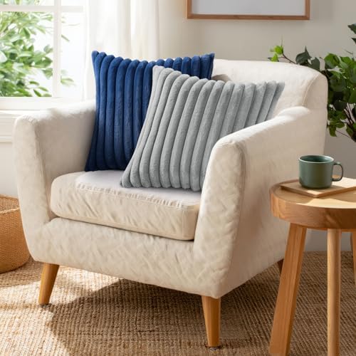 Pallene Faux Fur Decorative Throw Pillow Covers 18x18 Set of 2, Navy Blue - Image 6