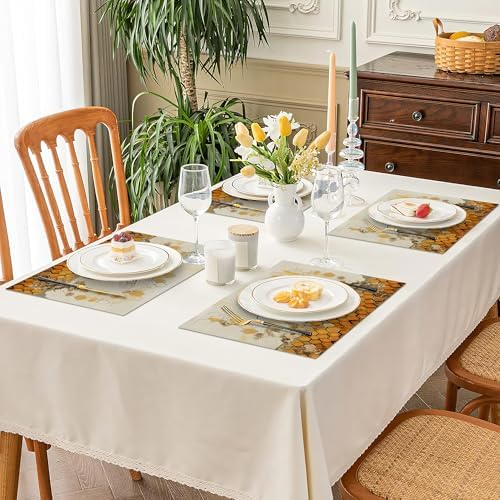Bee Spring Placemats Set of 6, 12x18 Inch Summer Vintage Table Place Mat Bee Washable Non-Slip Heat Resistant Fabric Placement Mats for Dining Kitchen Indoor Outdoor Decor - Image 7