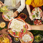 Fall theme Party Supplies Kit, Serve 25, Autumn Harvest Disposable Dinnerware Includes: Paper Dinner Plates, Dessert Plates, Napkins, Cups, and Tablecloth, for Thanksgiving Party Decorations - Image 3