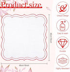 Hahafelt 12 Set Scalloped Cloth Napkins, Embroidery Polyester, Red - Image 2