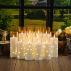 Sasigeiaa Flameless Candles with Embedded Star String - Battery Operated LED Candles, with Remote,12 White Flickering Candles for Christmas, Weddings, Home Decor & Party,(D 2.3"×H 5" 6" 7") - Image 4