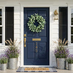 Summer Wreath for Front Door, 24 in Twig Eucalyptus Wreath - Image 3