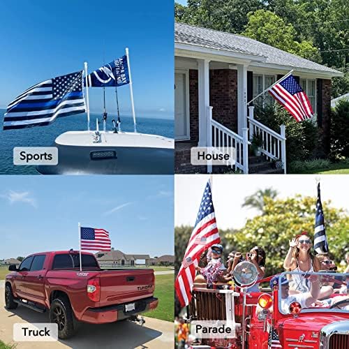 Yeesun 6FT Flag Pole for Outside House with 3 x 5 FT Flag, Bracket, White - Image 7