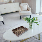 Handicrafts Home Resin Inlay Decorative Serving Ottoman Tray,17x11 - Image 4