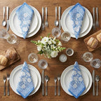 ATOSII Azora Blue 100% Cotton Fall Cloth Designer Dinner Napkins, Handblock Print, Washable Durable Linen for Everyday Use Wedding Parties Outdoors Christmas Thanksgiving I 20 X 20 Inches I Set of 4 - Image 7