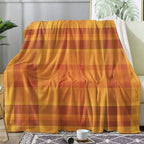Orange Plaid Throw Blanket, Fall Fleece Blanket for Couch Bed Sofa, Autumn Blankets and Throws, Decor & Gifts, Super Soft Plush Flannel Blanket, 50x60 by Unknown