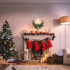 2Pack Christmas Wreaths for Front Door with LED Taper Candles, 16-inch Window Wreath Christmas with Light & Remote, Battery Operated Outdoor Winter Ornaments Christmas Decorations丨Gold丨 - Image 3