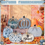 Moucuny Set of 6 Farmhouse Outdoor Fall Decor for Home Porch, Pumpkin Signs - Image 5
