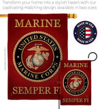 Marine Corps Burlap Garden Flag - Set with Stand Armed Forces USMC Semper Fi United State American Military Veteran Retire Official - House Banner Small Yard Gift Double-Sided Made In USA , Garden Flag 13"x 18.5" - Image 4