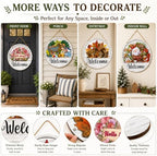 16 Pcs Interchangeable Welcome Sign for Front Door, 12 Inch Seasonal Wooden Door Hanger With 16 Magnetic Icons, Wooden Welcome Signs for Front Door for Holidays and Year Round Home Decor (12set) - Image 7