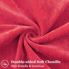 decorUhome Chenille Red Velvet Throw Pillow Covers 24x24 Set of 2 - Image 2