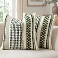 ANRODUO Boho Decorative Pillow Covers Plush Olive Green 18x18 Pack of 2 by ANRODUO