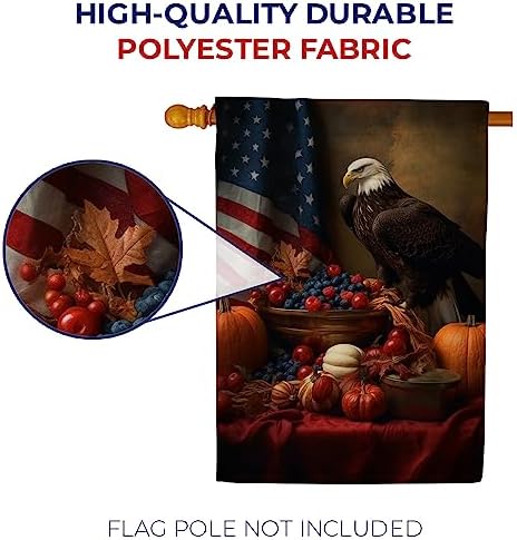 USA Thanksgiving Bald Eagle House Flag 28" x 40" Double Sided - Image 4
