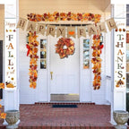 Fall Decor Set 5 Pack 5.9Ft Artificial Fall Maple Leaves Garland - 70pcs with Mini Pumpkins kit, Happy Fall Porch Banner Welcome Signs Autumn Decor for Thanksgiving Home & Fall Decorations - Image 6