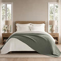 EVERGRACEHOME Chunky Chenille Knit Throw Blanket, 90x90, Dried Thyme Green by EVERGRACE