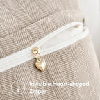 MIULEE Pack of 2 Beige Euro Shams Chenille Pillow Covers 26x26 Inch - Image 3