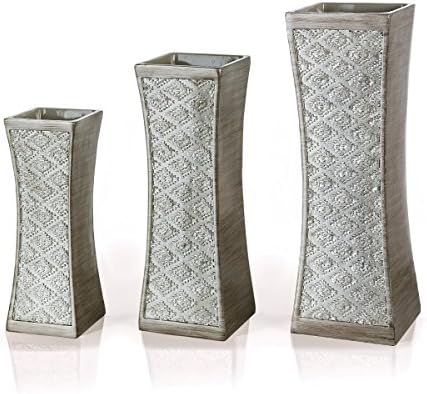 Creative Scents Dublin Silver Vases Set of 3 - Centerpieces for Dining Room Table, Decorative Vases Home Decor Accents for Living Room, Bedroom, Kitchen, Coffee Table Decor - Packaged in Gift Box - Image 7