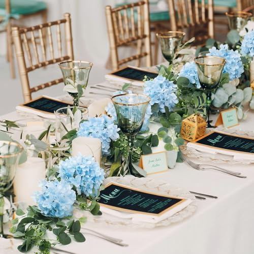 6ft Light Blue Hydrangeas Artificial Floral Garland Decoration for Mantle - Image 6