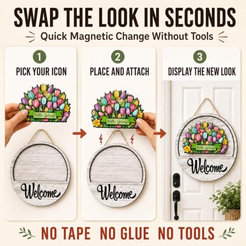 16PCS Interchangeable Welcome Sign for Front Door One Signs Every Season - Image 2