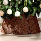 Poen Woven Rattan Christmas Tree Collar, Dark Brown, 24 Inch by Poen