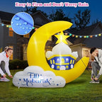 6FT Tall Inflatable Ramadan Moon Outdoor Decoration, Waterproof Inflatable Eid Mubarak Decor, Blow Up Muslim Holy Celebration Decor Built-in 4 LEDs for Yard, Garden, Lawn, Indoor - Image 5