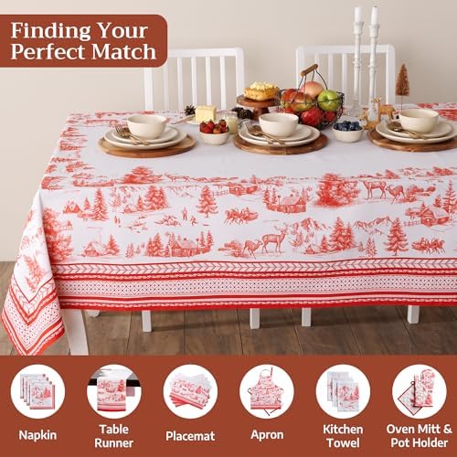 Maison d' Hermine Table Cloth Rectangle Table Reusable 100% Cotton 60"x108" - Image 4