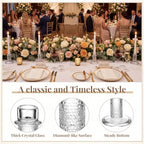 Mumufy 12 Pcs Glass Crystal Taper Candle Holders, 4 Inch Clear Glass Candlestick Holder Fit 0.8 Inch Candles, Crystal Decorative Candle Stand Centerpiece for Wedding, Dining Room, Party(Beads) - Image 3