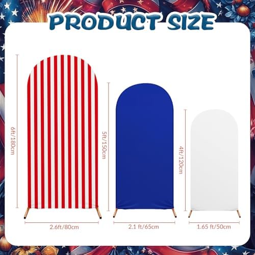 3 Pcs Patriotic Arch Cover Spandex Fitted 4ft 5ft 6ft,Classic - Image 2