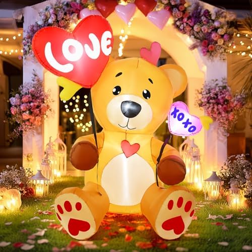 LETIME 5 FT Valentine's Day Inflatable Outdoor Decorations Bear by LETIME