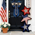 Vercraft 35'' 4th of July Porch Standing Decor Outdoor 250th Anniversary Patriotic Wooden Independence Day Memorial Day USA Flag Stacked Star Yard Sign for Patio USA American Flag Standing Yard Sign by Vercraft
