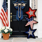 Vercraft 35'' 4th of July Porch Standing Decor Outdoor 250th Anniversary Patriotic Wooden Independence Day Memorial Day USA Flag Stacked Star Yard Sign for Patio USA American Flag Standing Yard Sign by Vercraft