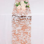 Snowkingdom 2 Pieces Rose Gold Table Runner 11"x108" Glitter Sequin Metallic Pink Thin Mesh Runner Sparkly Table Decorations for Wedding, Bridal Shower, Baby Shower Birthday Party - Image 2