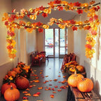 Bucherry 32 Pcs Fall Maple Leaves Garland 9.8ft Autumn Porch Door Ceiling - Image 5