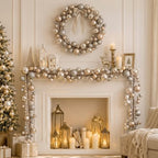 2 Pcs 9 ft Christmas Ball Ornament Garland, Champagne Gold - Image 4
