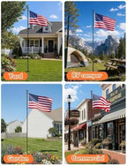 LETSTRY 12 FT In-Ground Flag Pole for Outside House, Heavy Duty Wind Resistant Flagpole with Upgraded 5-Prong Base,Portable Mount Flapoles Kit for Yard, Garden, Residential Commerical (Black/ 2 Pack) - Image 3