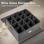 popoly Stemware Storage Cases 2 Pack, Wine Glass Storage Box Containers - Image 2