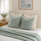 MIULEE Euro Sham Decorative Throw Pillow Covers 24x24 Grey Green Corduroy - Image 5