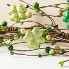 Glitzhome 6ft St. Patrick's Garland Decorations Shamrock Garland with Berry Picks for St. Patrick's Day Party Holiday Fireplace Mantel Front Door Table Decor - Image 5