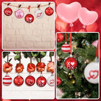Libima 40 Pcs Valentine's Day Hanging Ball Ornaments Plastic Tree Decorations Valentine Ball Decorative Supplies Painted Love Ornament for Valentine's Day Party Decor,1.97 in(Love) - Image 5