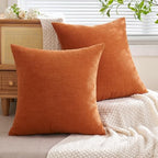 MIULEE Halloween Fall Burnt Orange Chenille Couch Pillow Covers, 20x20 - Image 4