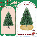 Gold Tree Skirt 45 Inch Sequin Christmas Tree Skirt Ruffle - Image 4