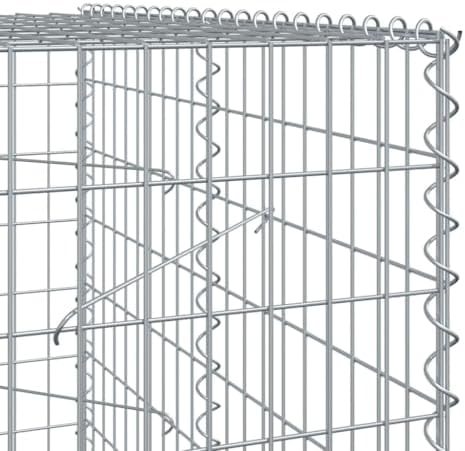 vidaXL Gabion Basket with Cover 196.9"x39.4"x78.7" Galvanized Iron - Image 4