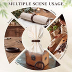 Thenshop 150 Pcs Decorative Wooden Napkin Rings Bulk Exquisite, Dark Brown - Image 4