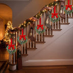Knitgrip 18 Pcs Mini Christmas Kitchen Wreath with Red Bow Pine Cone Decor - Image 6