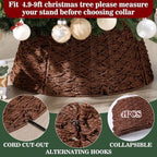 Poen Woven Rattan Christmas Tree Collar, Dark Brown, 24 Inch - Image 3