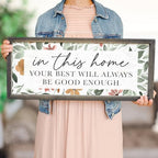Simply Said, INC Farmhouse Frames Family Decor - In This Home Your Best Is Good Enough - 10 x 24 inch Rustic Wood Sign - Made in USA - FF1311 - Image 3